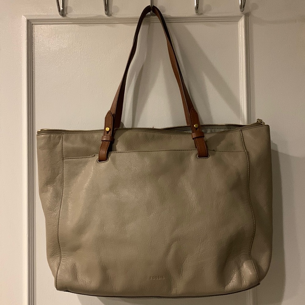 Fossil Rachel top zip tote shoulders Leather bag